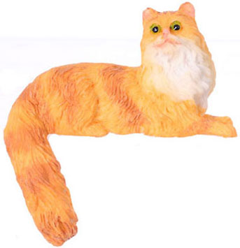 Dollhouse Miniature Semi Long Hair Cat, Orange